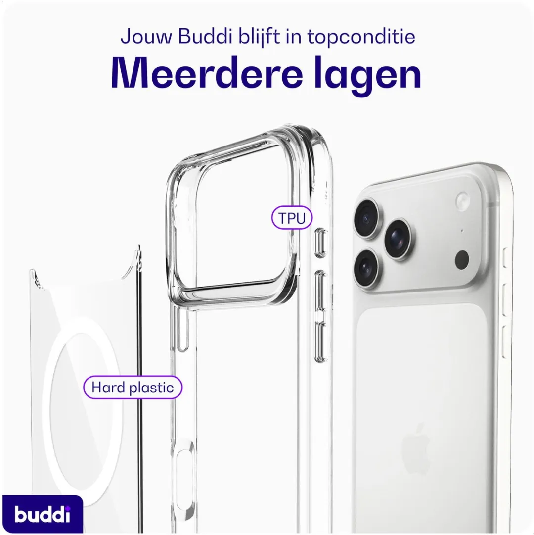Buddi Core Hoesje iPhone 17 Pro - MagSafe - Transparant