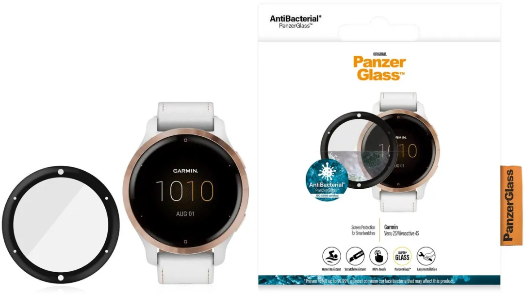 PanzerGlass Garmin Venu 2S/Vivoactive 4S Schermbeschermer - Transparant - afbeelding 4 van 6