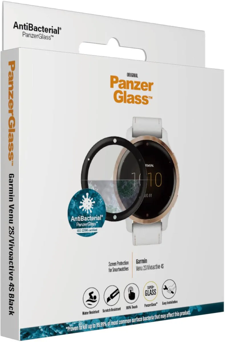 PanzerGlass Garmin Venu 2S/Vivoactive 4S Schermbeschermer - Transparant - afbeelding 6 van 6