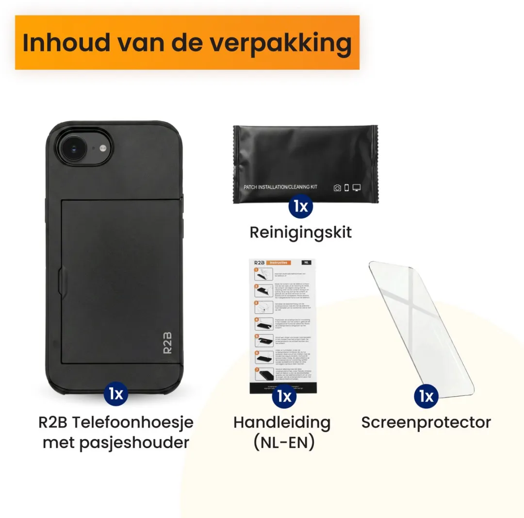 R2B Utrecht iPhone 17e Hoesje - 3 Pasjes - Zwart - afbeelding 6 van 6
