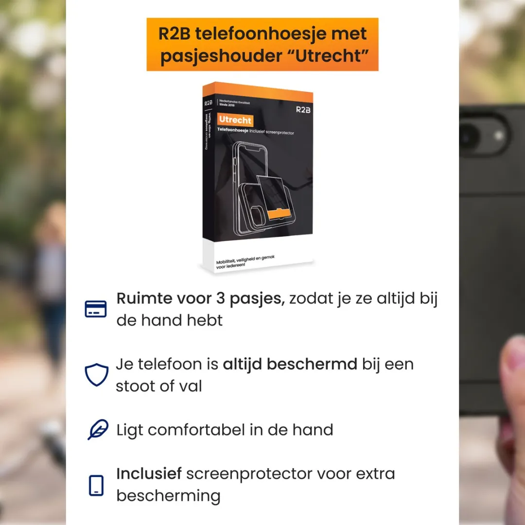 R2B Utrecht iPhone 17e Hoesje - 3 Pasjes - Zwart