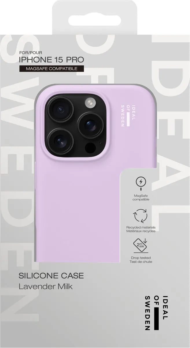 iDeal of Sweden iPhone 15 Pro Silicone Hoesje - Lavender Milk - MagSafe