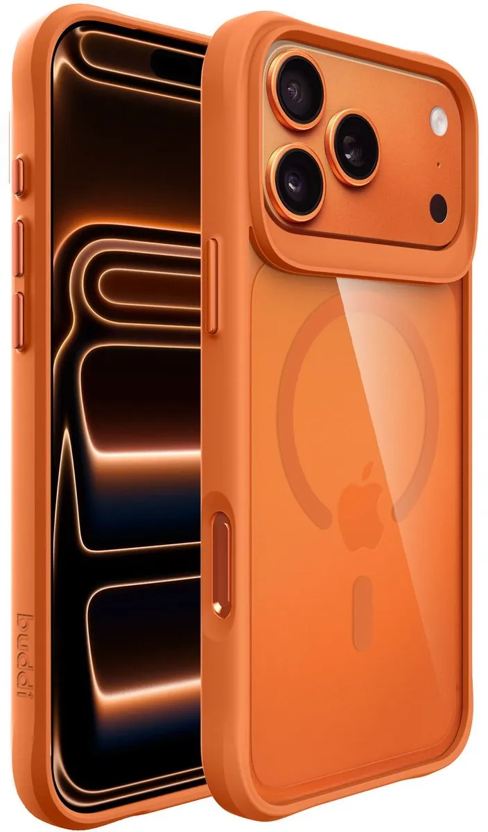 Buddi Hybrid Hoesje iPhone 17 Pro - Transparant Oranje