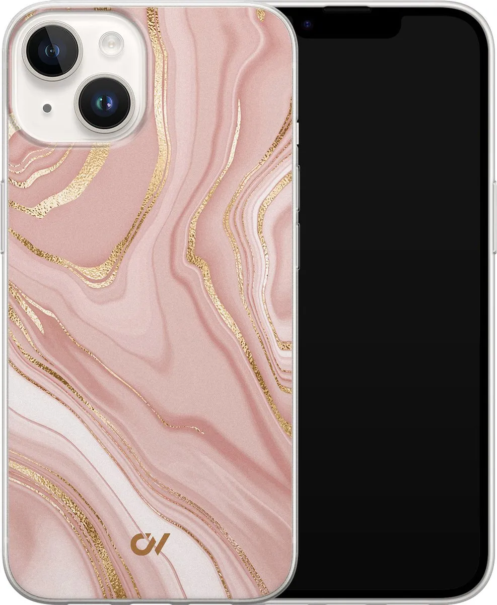 Casevibes Hoesje iPhone 14 Rose Marble - A/14/UV/014