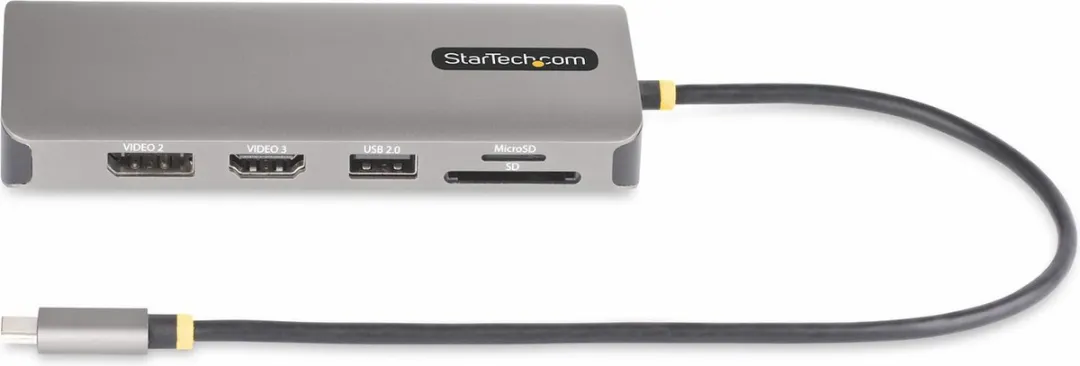 Startech 154B-USBC-MULTIPORT USB-C Triple Monitor Adapter - Grijs