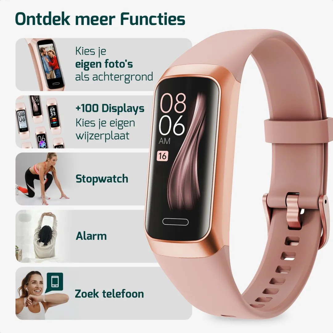 FITAGE Amoled Activity Tracker - Roze