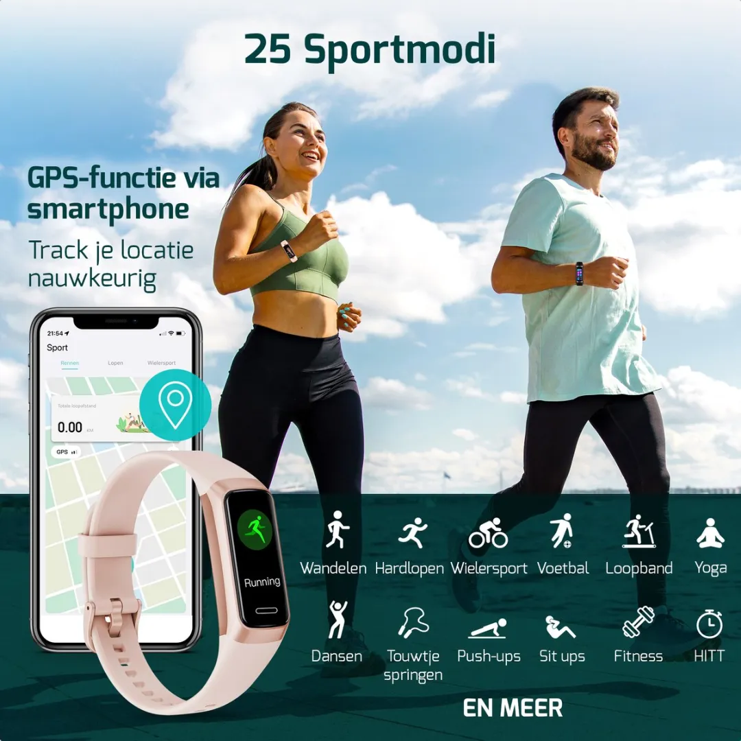 FITAGE Amoled Activity Tracker - Roze