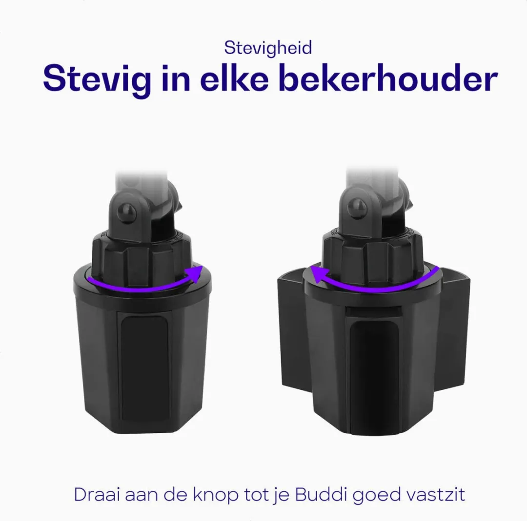 Buddi Way Universele Telefoonhouder Auto - 360° Draaibaar - Zwart