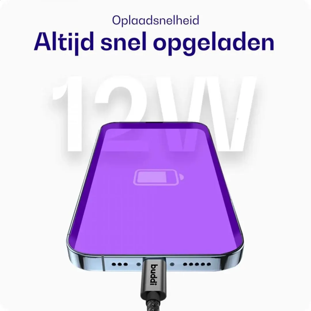Buddi Flex USB-A naar Lightning Kabel - 8 Stuks