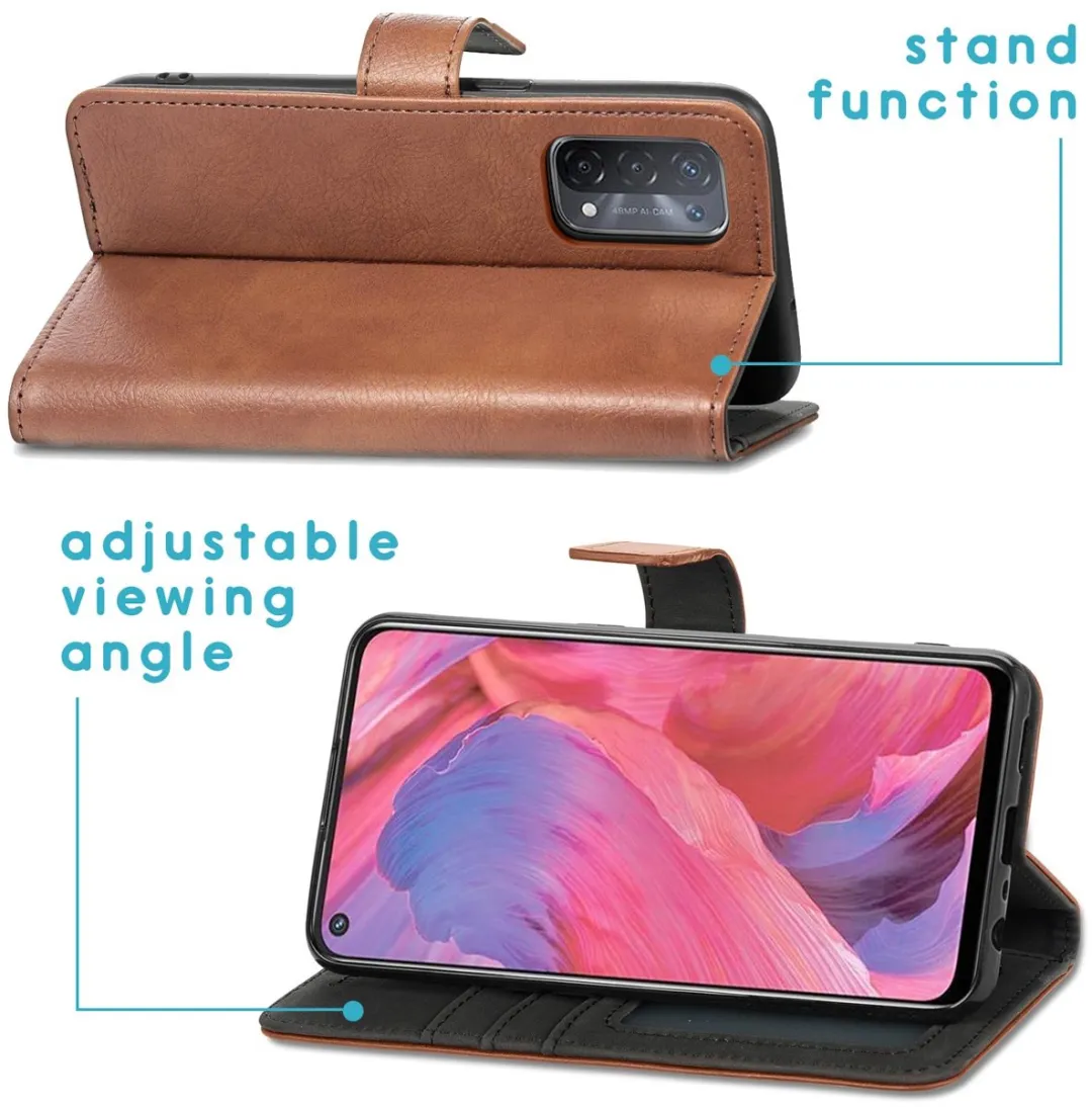 Imoshion Hoesje Oppo A54/A74 5G - 3 Pasjes - Bruin