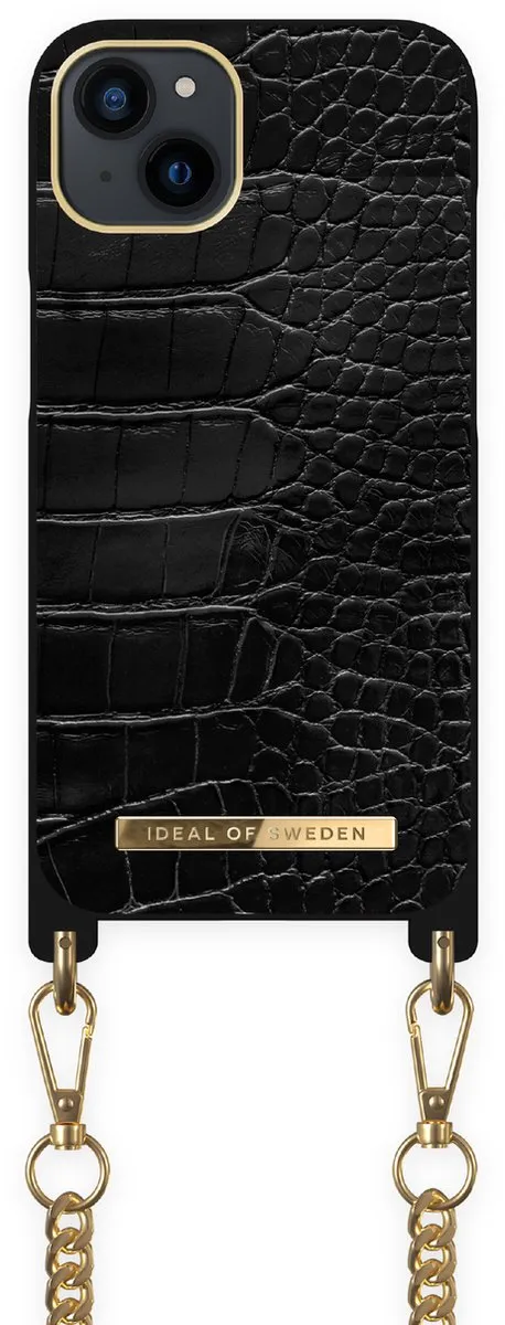 iDeal of Sweden iPhone 14 Jet Black Croco Hoesje