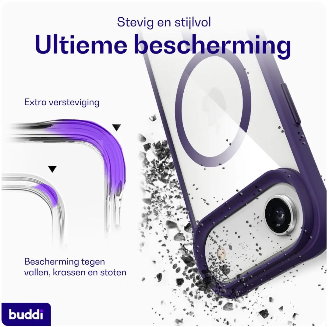 Buddi Hybrid Hoesje iPhone Air - MagSafe - Transparant Paars - afbeelding 6 van 6