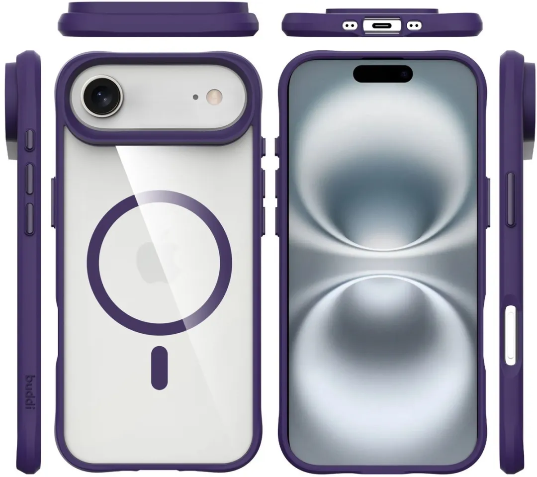 Buddi Hybrid Hoesje iPhone Air - MagSafe - Transparant Paars