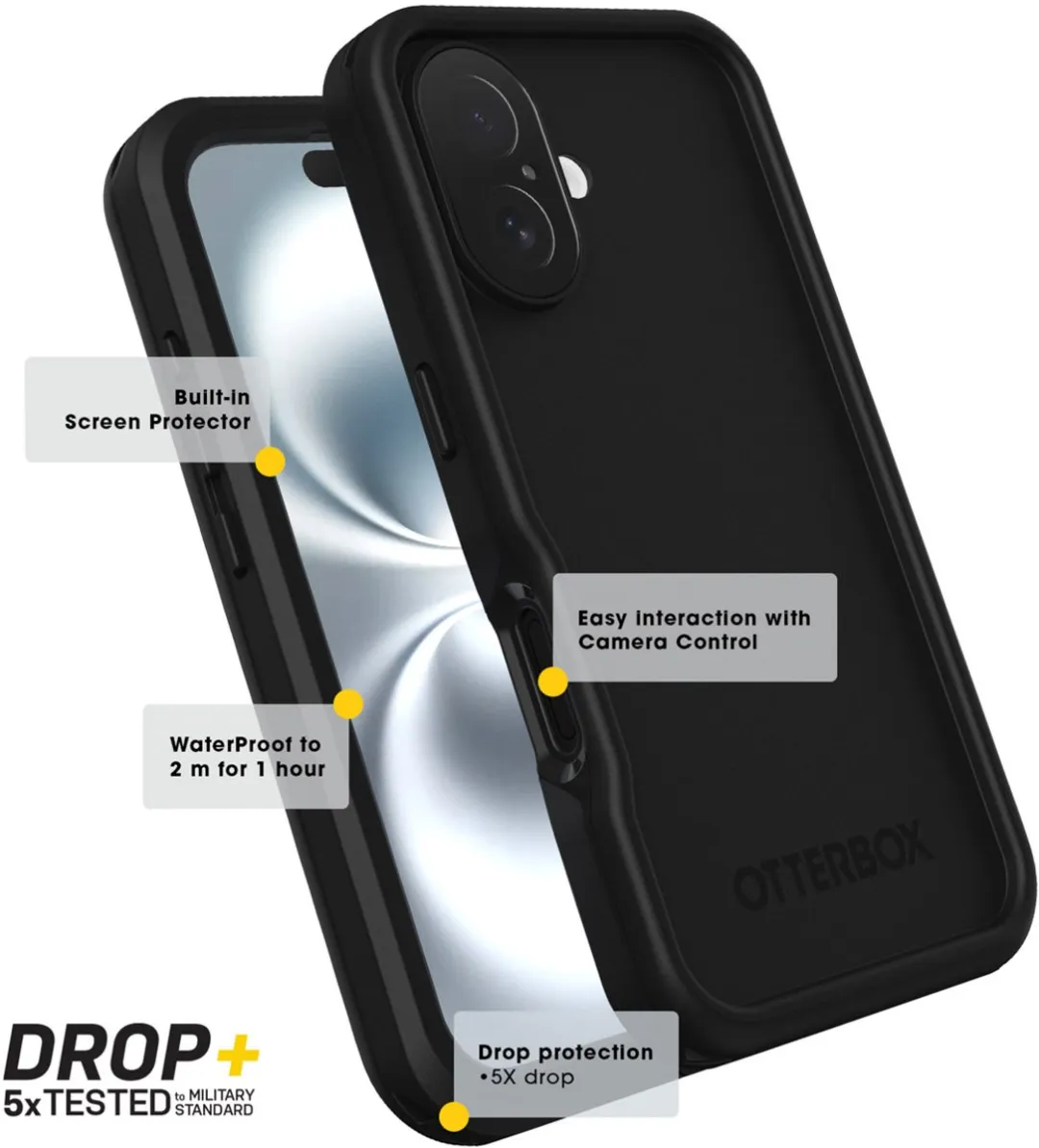 OtterBox Rugged Case 77-96144 iPhone 16 - Zwart