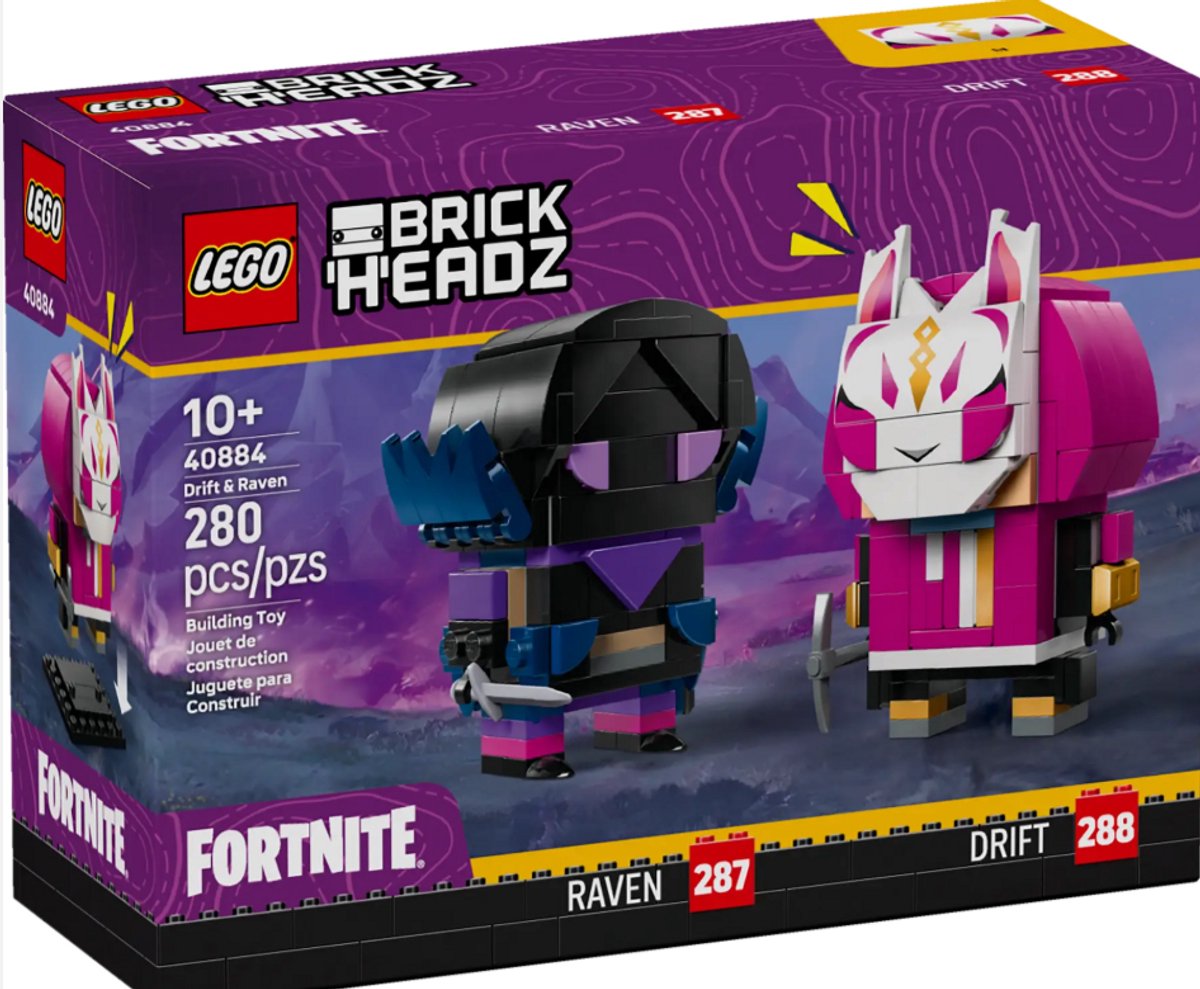 LEGO Fortnite Brickheadz 40884 - Drift en Raven figuren