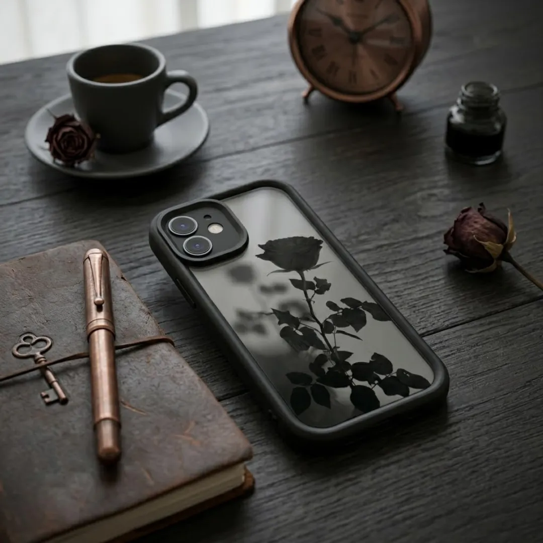 NUVEX iPhone 11 Hoesje - Zwart/Transparant - Roosprint