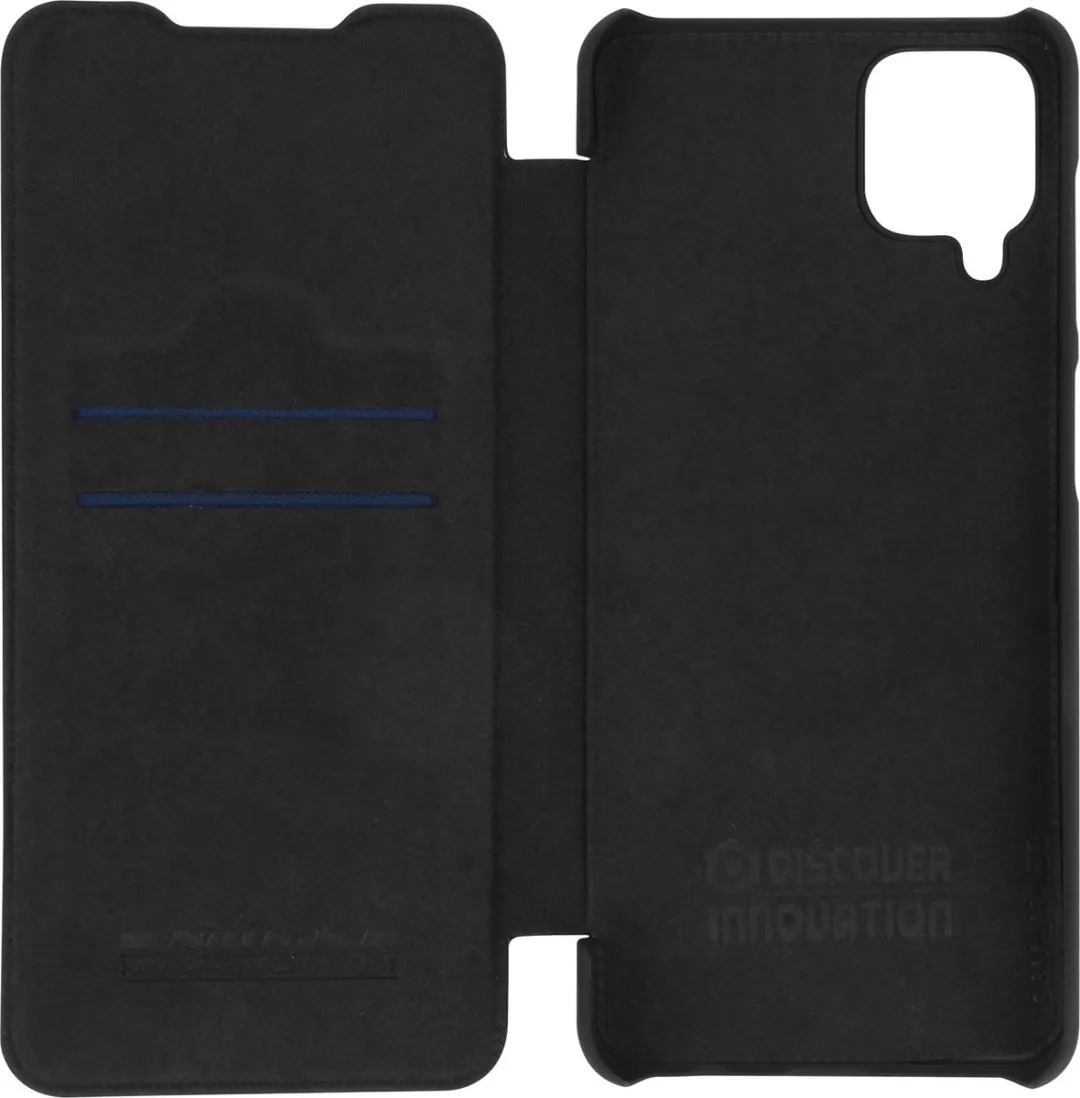 Nillkin Qin Hoesje QIN44 Samsung Galaxy A12 - Kunstleer Zwart - afbeelding 2 van 6