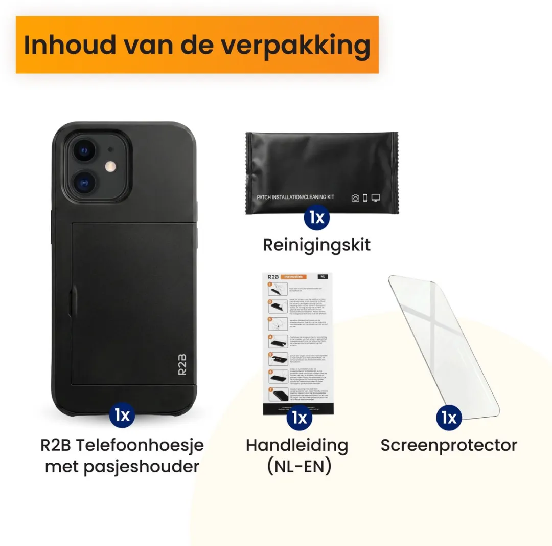 R2B iPhone 11 Hoesje Utrecht - 3 Pasjes - Zwart - afbeelding 6 van 6