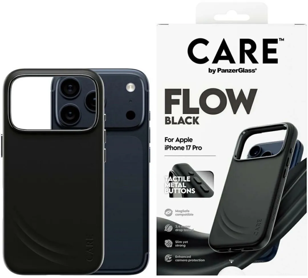 PanzerGlass Case Onderhoud Flow iPhone 17 Pro - Zwart - MPN 5715685027253