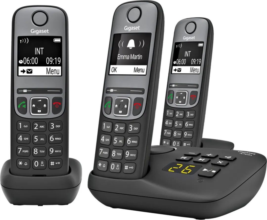 Gigaset A705A TRIO DECT Telefoon - 4 Handsets - Zwart