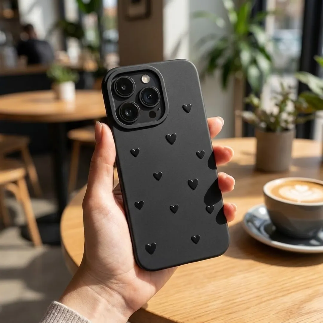 NUVEX Hartjes Hoesje iPhone 16 Pro - Zwart