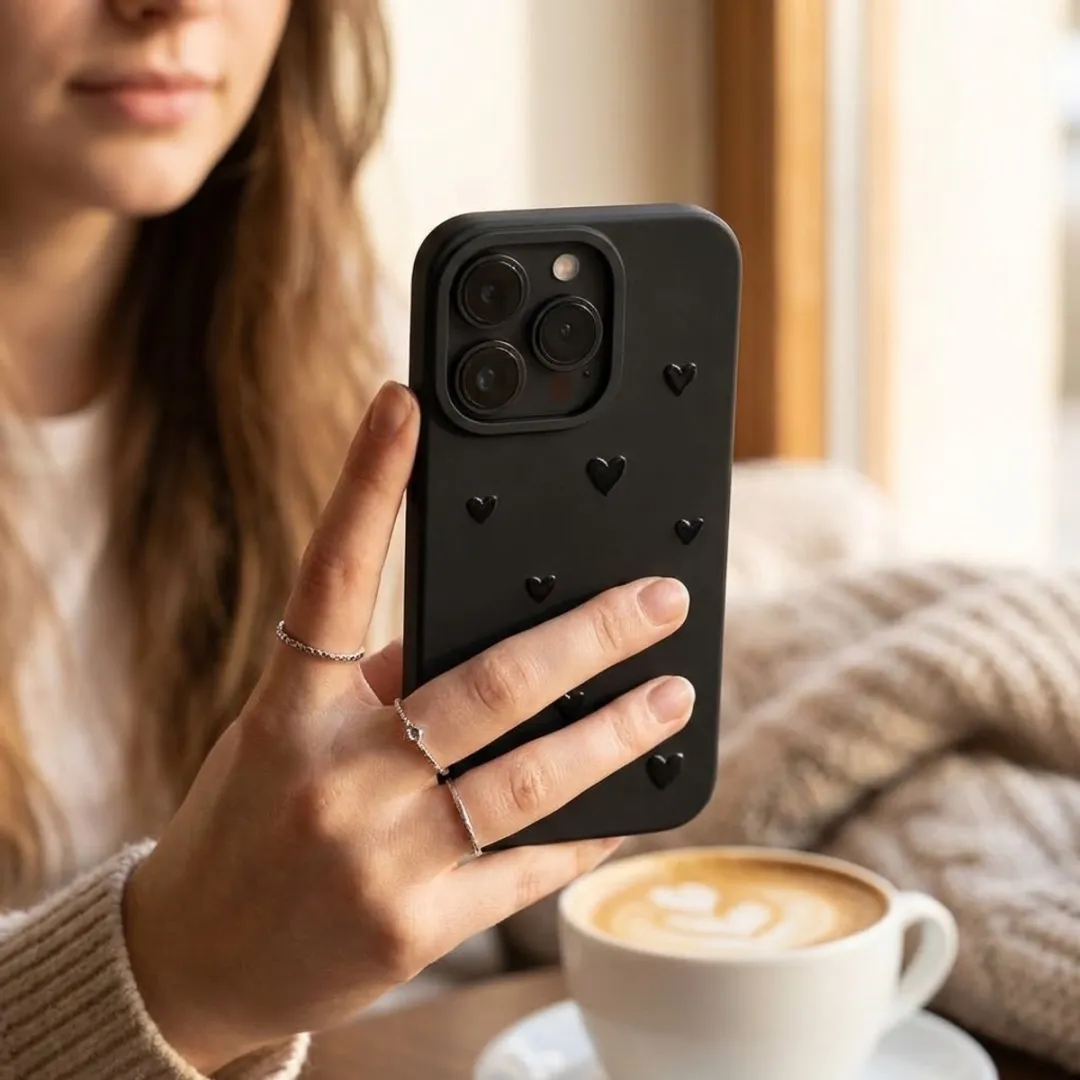 NUVEX Hartjes Hoesje iPhone 16 Pro - Zwart