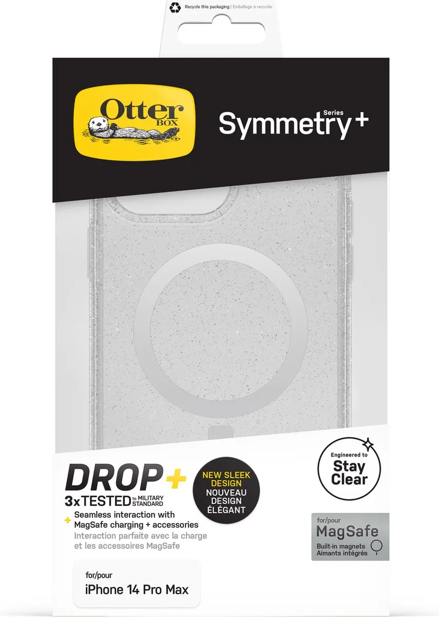 OtterBox Symmetry Plus Clear iPhone 14 Pro Max Hoesje - 77-89289 - Glitter - afbeelding 3 van 6