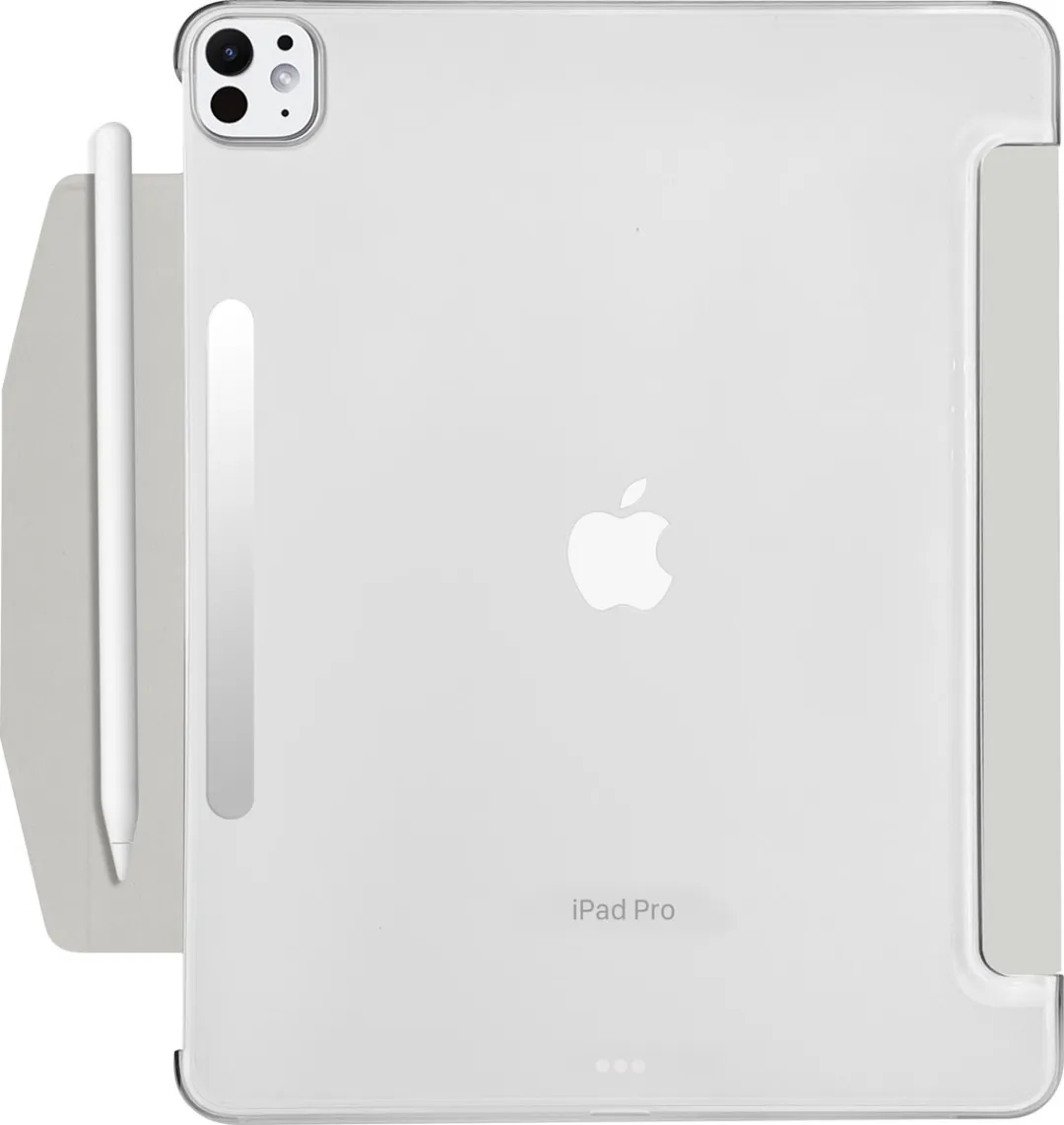 Macally BSTANDP7L-LG beschermhoes met standaard-functie voor 13-inch iPad Pro (M5/2025, M4/2024) - Compatibel met Apple Pencil - Licht grijs