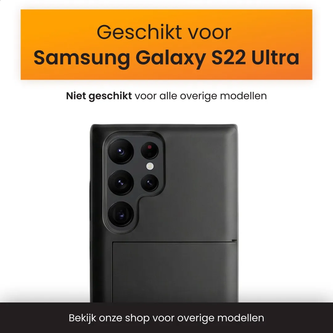 R2B Utrecht Hoesje Samsung Galaxy S22 Ultra - 3 Pasjes - Zwart