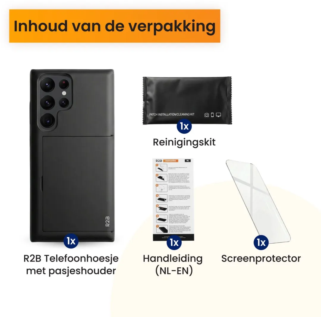 R2B Utrecht Hoesje Samsung Galaxy S22 Ultra - 3 Pasjes - Zwart - afbeelding 6 van 6