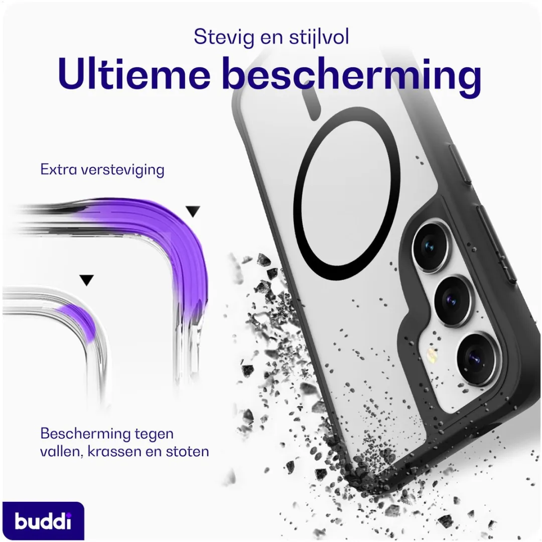 Buddi Hybrid Hoesje Samsung Galaxy S25/S24 - Matte Zwart