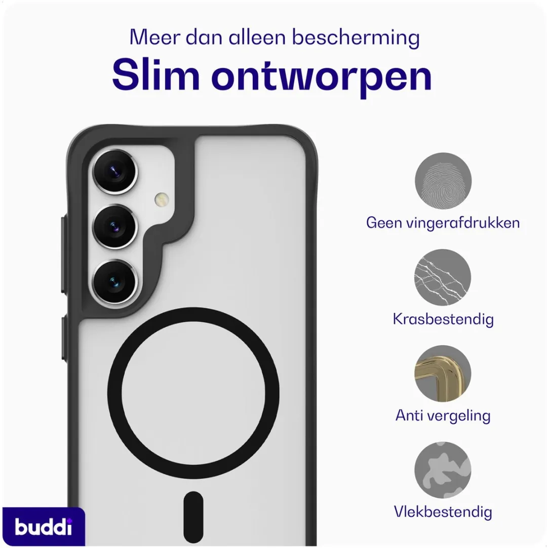 Buddi Hybrid Hoesje Samsung Galaxy S25/S24 - Matte Zwart