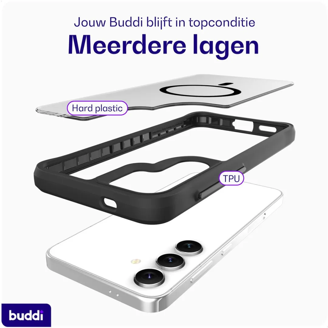 Buddi Hybrid Hoesje Samsung Galaxy S25/S24 - Matte Zwart