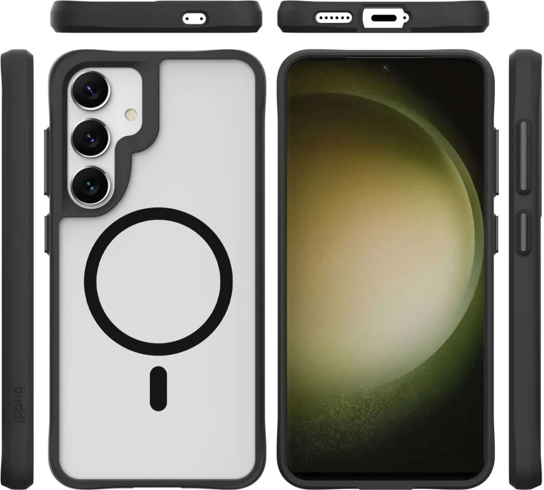 Buddi Hybrid Hoesje Samsung Galaxy S25/S24 - Matte Zwart - afbeelding 6 van 6
