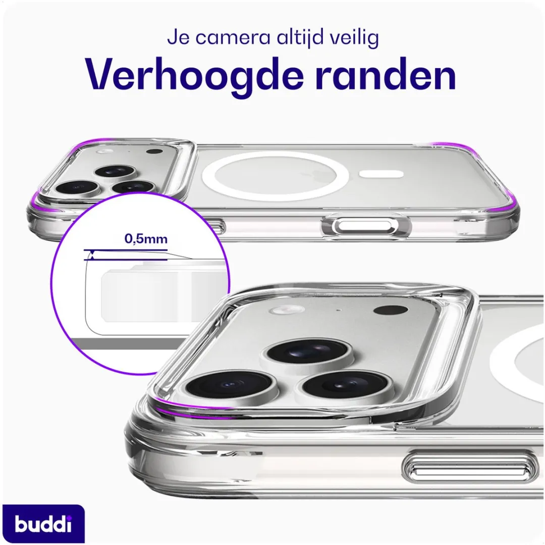 Buddi Core iPhone 17 Pro Max Hoesje - MagSafe - Matte Transparant