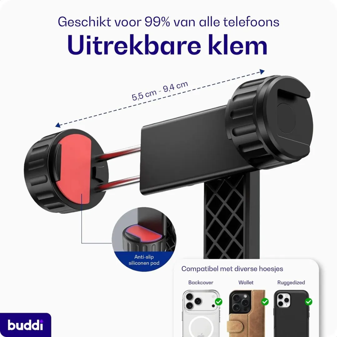 Buddi Universele Telefoonhouder 360° - Zwart