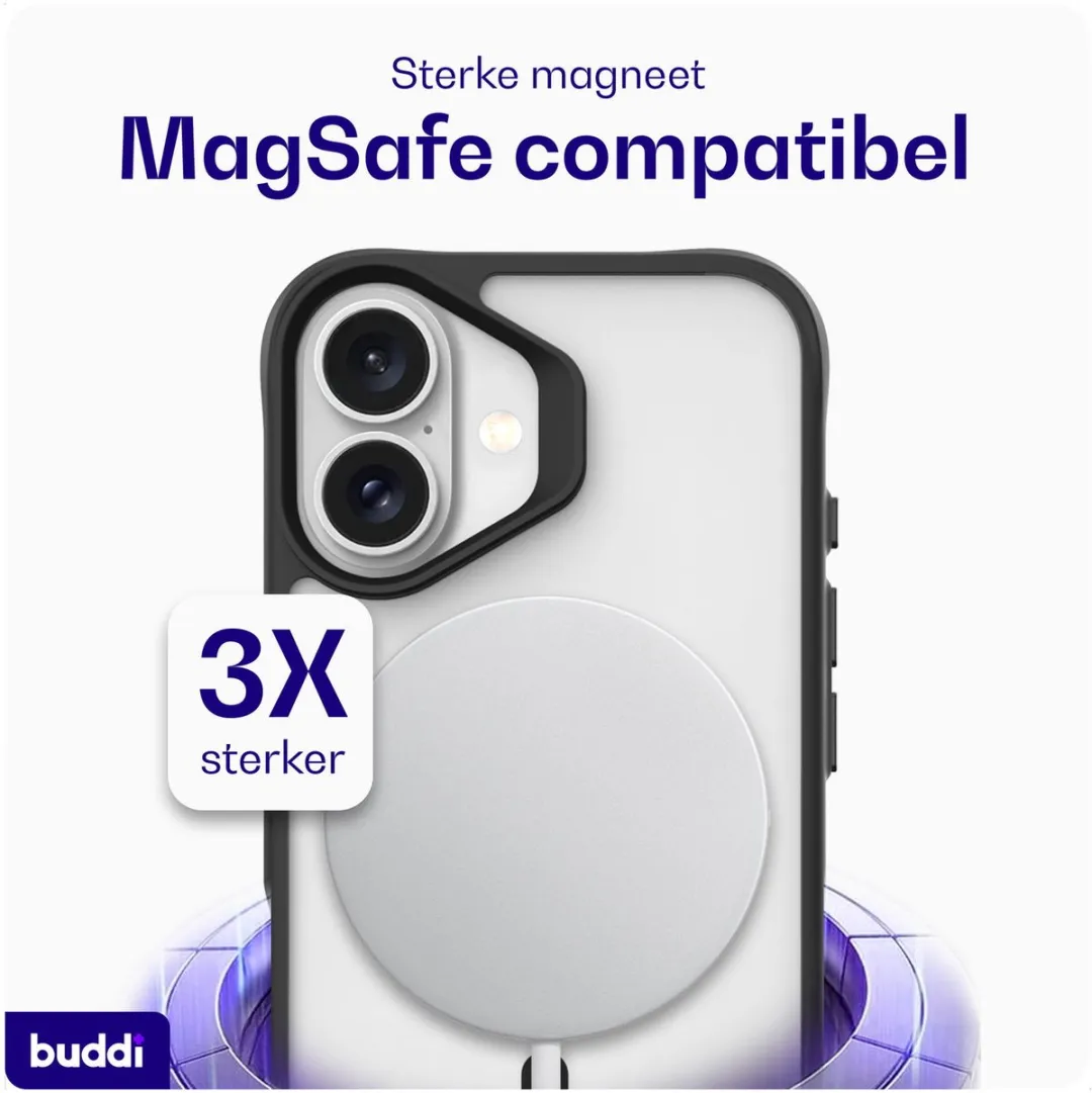 Buddi Hybrid Hoesje iPhone 17 - MagSafe - Matte Zwart
