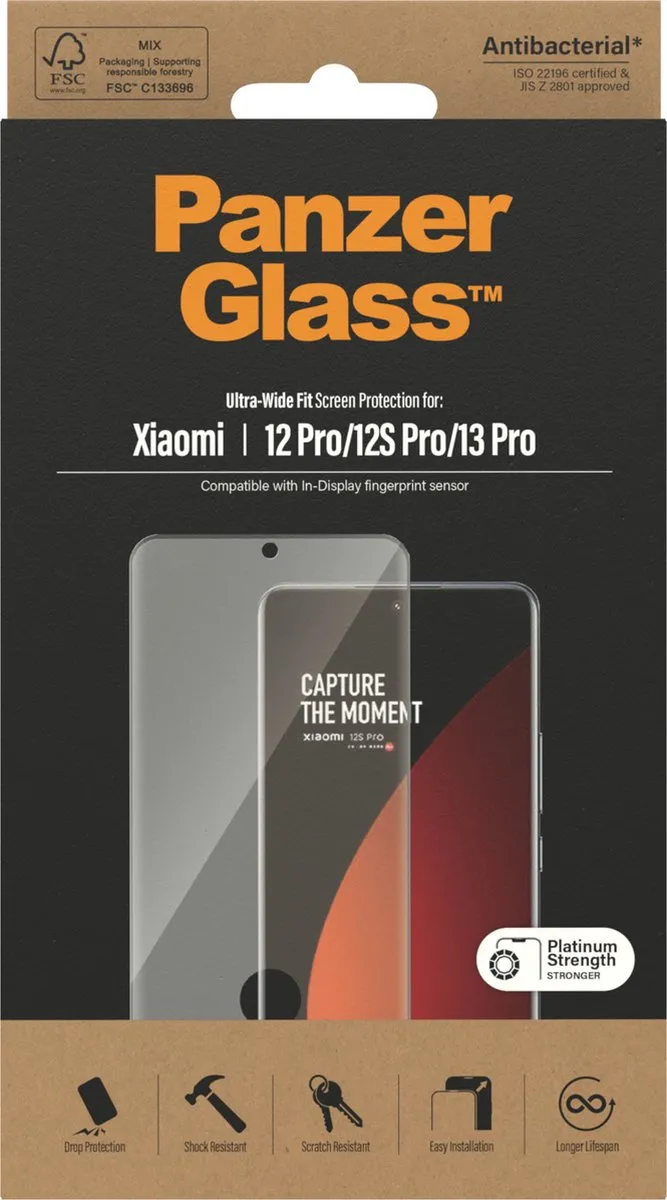 PanzerGlass PZ-8057 Screenprotector Xiaomi 12 Pro - Zwart
