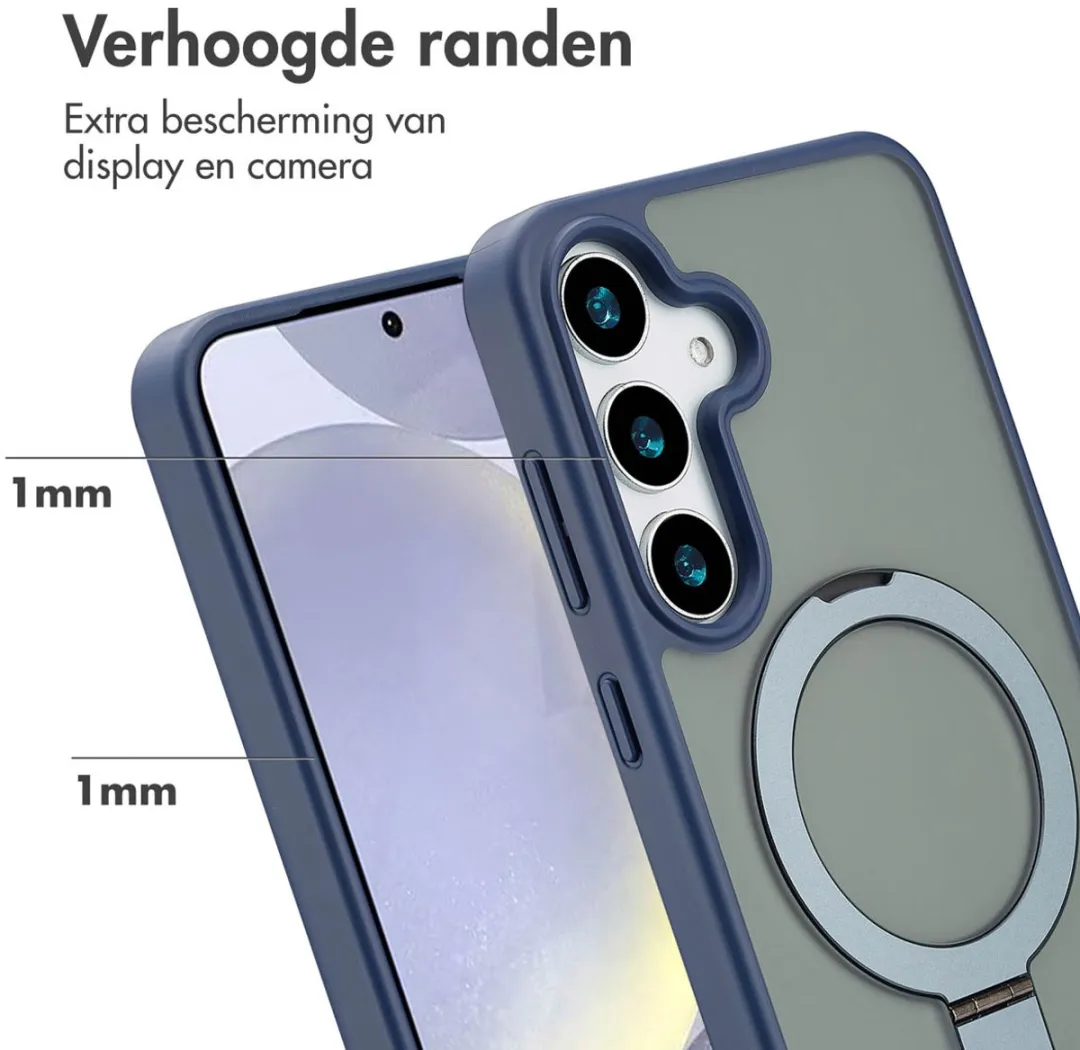 Accezz Hoesje Samsung Galaxy S25 Plus Magnetische Ring - Blauw