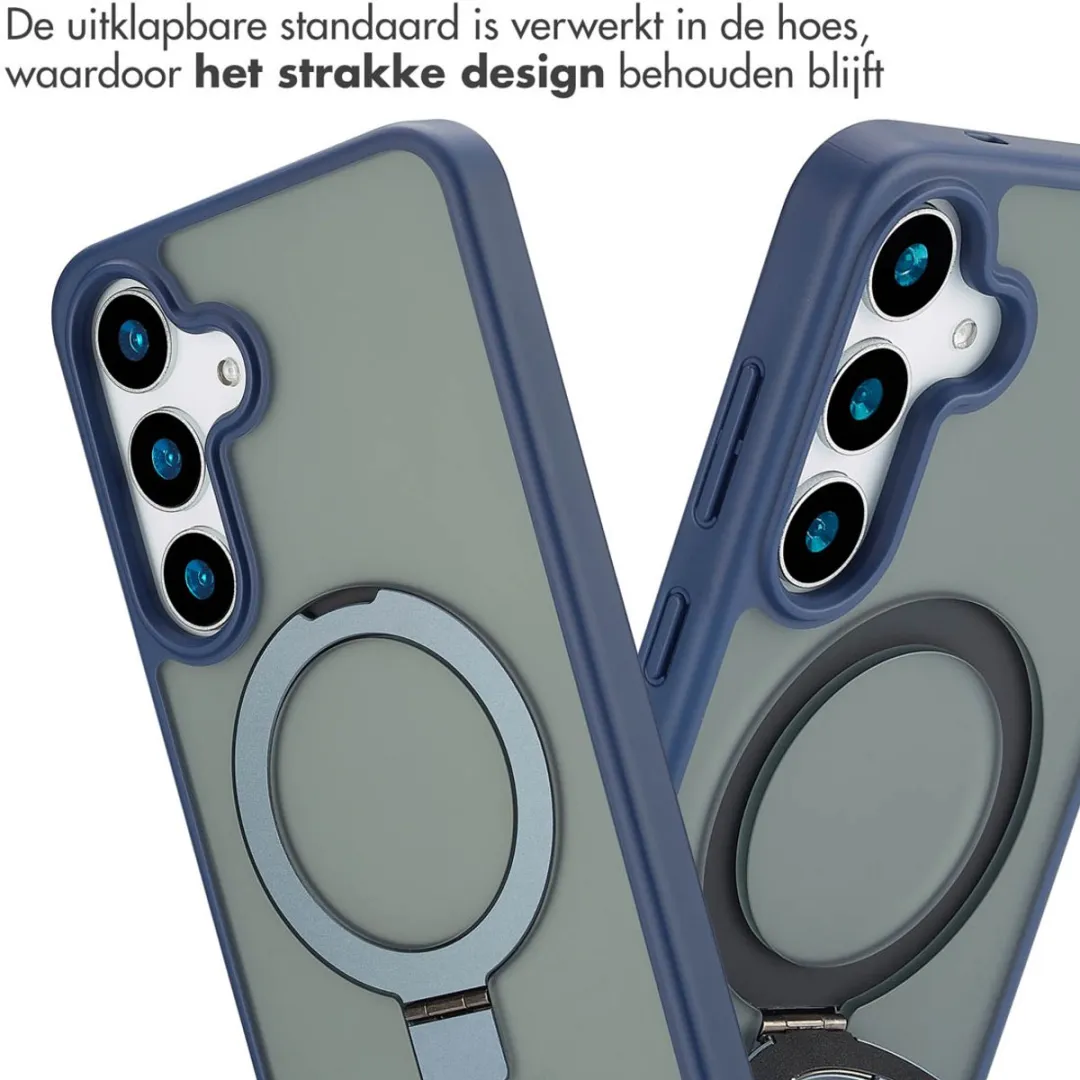 Accezz Hoesje Samsung Galaxy S25 Plus Magnetische Ring - Blauw