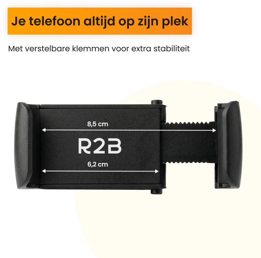 R2B Telefoonhouder Auto Ventilatie - iPhone 11/12 - 7" - Zwart - afbeelding 6 van 6