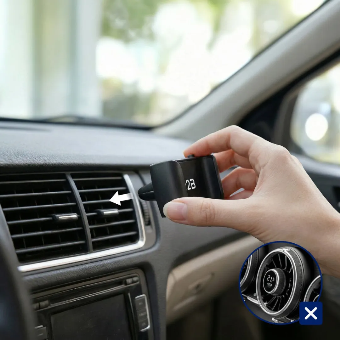 R2B Telefoonhouder Auto Ventilatie - iPhone 11/12 - 7" - Zwart