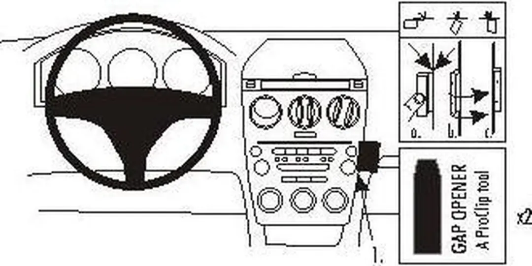 Brodit ProClip 853082 Telefoonhouder Mazda 6 2002-2007 - Zwart