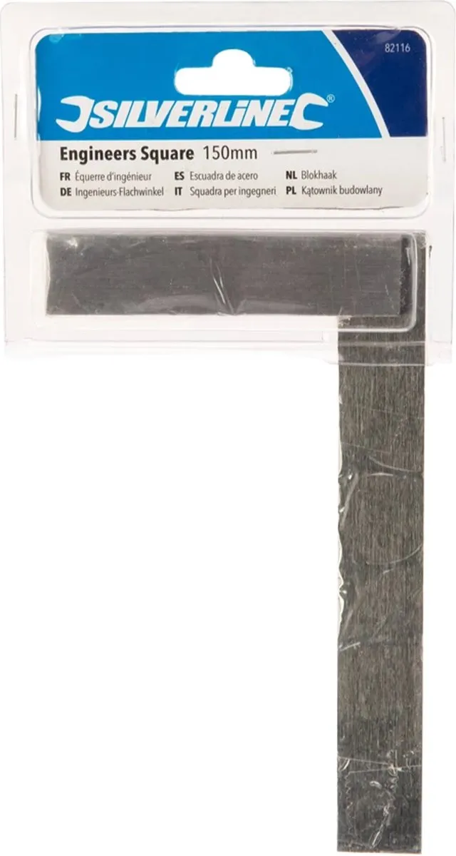 Silverline Blokhaak - Winkelhaak - Gehard Staal - 150 mm - Roestvrij