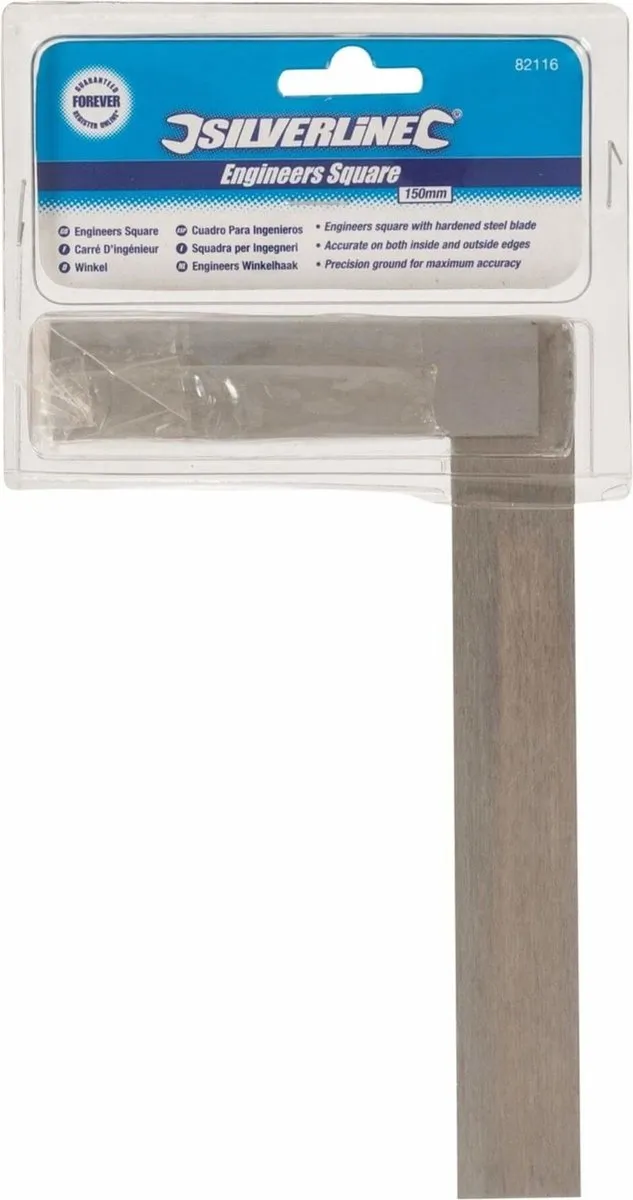 Silverline Blokhaak - Winkelhaak - Gehard Staal - 150 mm - Roestvrij