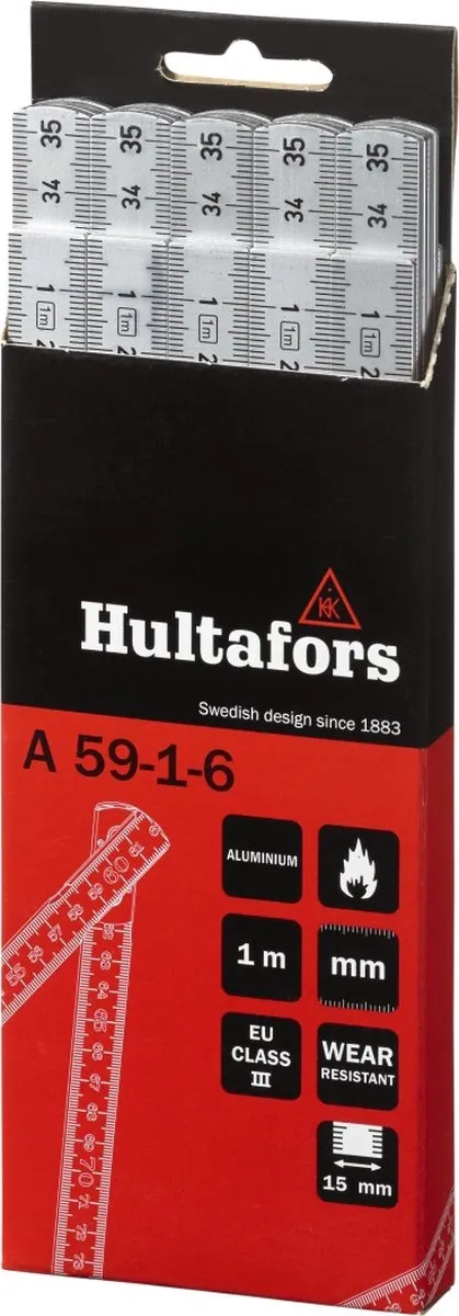Hultafors A59-1-6 duimstok - aluminium - 1m