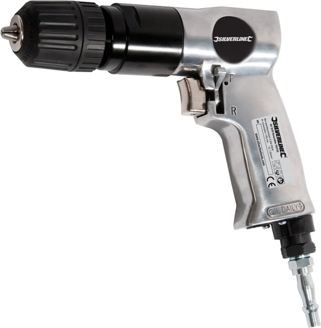 Silverline Pneumatische boormachine - 10 mm - variabele snelheid - enkelhandige bediening - 1,111 kg