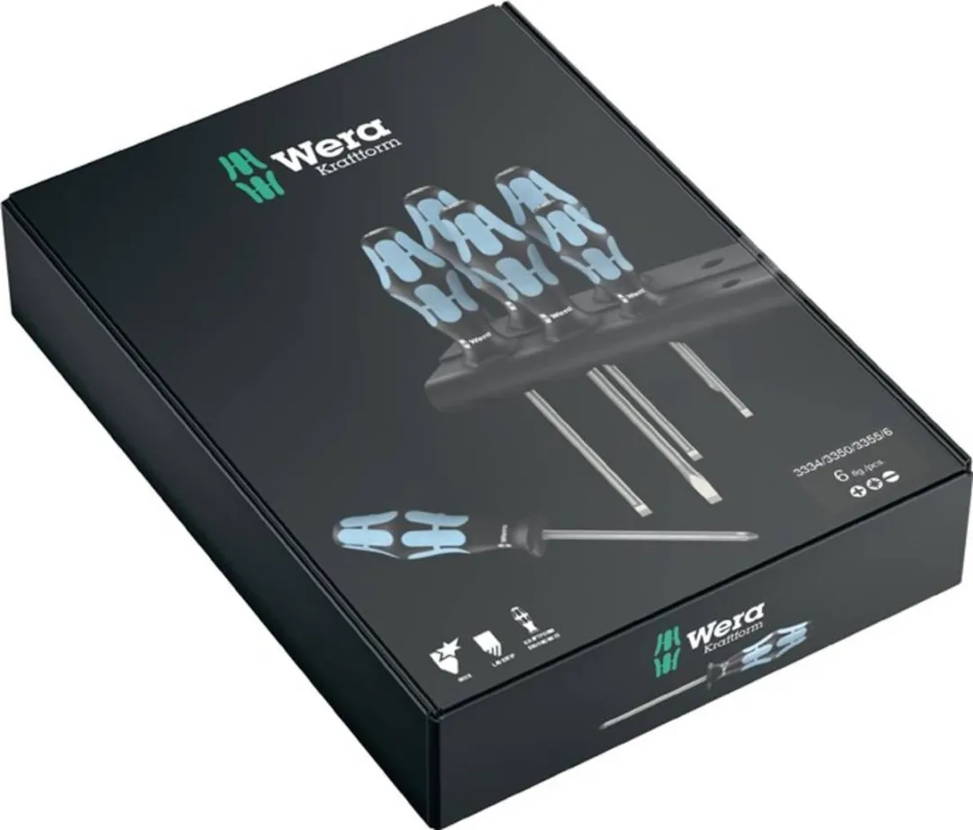 Wera 3334/6 Schroevendraaierset - SL 3/PH 1/SL 6,5/PH 2