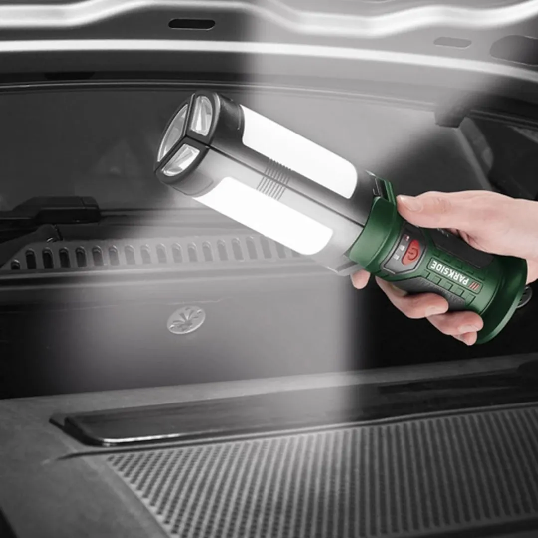 PARKSIDE® PWFL 2200 LED Werklamp – Oplaadbare Bouwlamp met Magnetische Voet & Powerbankfunctie – Draagbare LED Werkplaatslamp met Sterke Lichtopbrengst – Voor Binnen & Buiten Gebruik