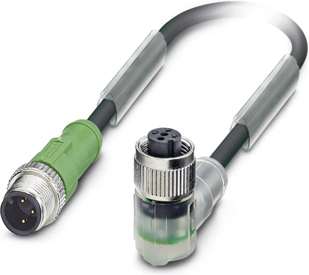Phoenix Contact 1546592 Sensor/actuator connector, geassembleerd M12 Aantal polen: 3 Stekker, recht, Bus, haaks 2.00 m 1 stuk(s)